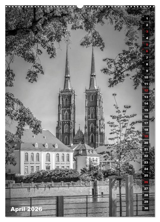 Produktbild: STADTBILDER Monochrome Momente (hochwertiger Premium Wandkalender 2026 DIN A2 hoch), Kunstdruck in Hochglanz