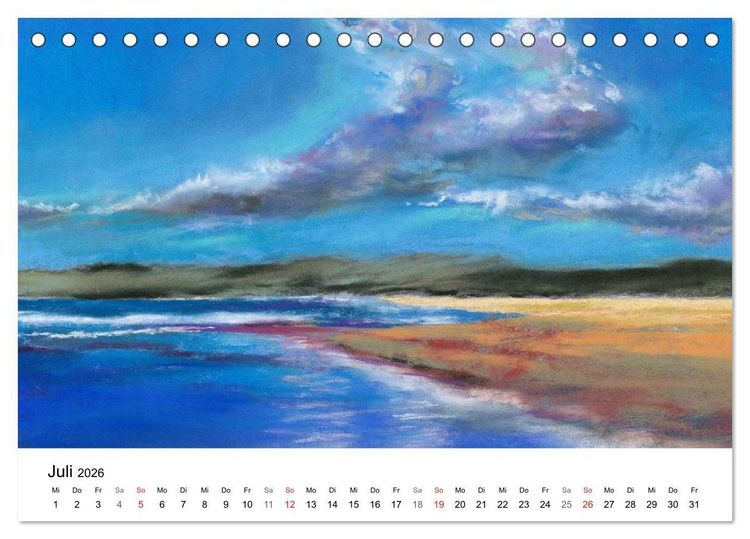 Produktbild: Das Meer in Pastellkreide (Tischkalender 2026 DIN A5 quer), CALVENDO Monatskalender