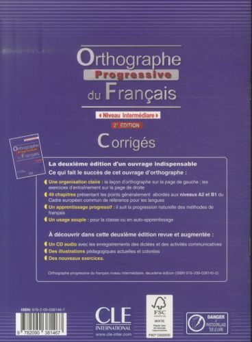 Produktbild: Orthographe progressive du fran&ccedil;ais, niveau interm&eacute;diaire: c