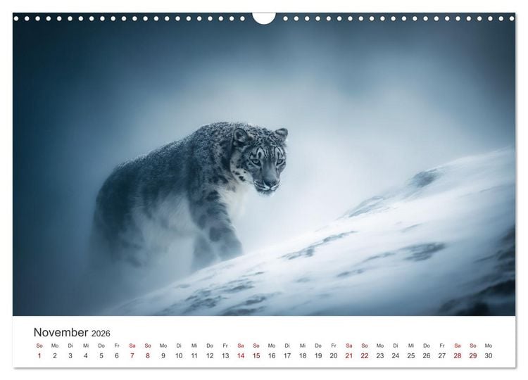 Produktbild: Geist des Gebirges - Ein Jahr in der wilden Welt der Schneeleoparden (Wandkalender 2026 DIN A3 quer), CALVENDO Monatskalender