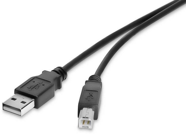 Produktbild: Renkforce USB-Kabel USB 2.0 USB-A Stecker, USB-B Stecker 0.50 m Schwarz vergoldete Steckkontakte RF-4463067