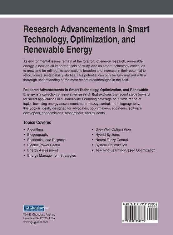Produktbild: Research Advancements in Smart Technology, Optimization, and Renewable Energy