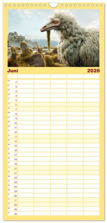 Produktbild: Familienplaner 2026 - Galaktische Wesen mit 5 Spalten (Wandkalender, 21 x 45 cm) CALVENDO