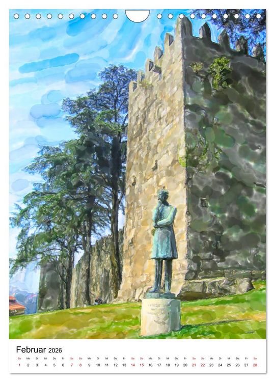 Produktbild: Porto - Stadtansichten in Aquarell (Wandkalender 2026 DIN A4 hoch), CALVENDO Monatskalender
