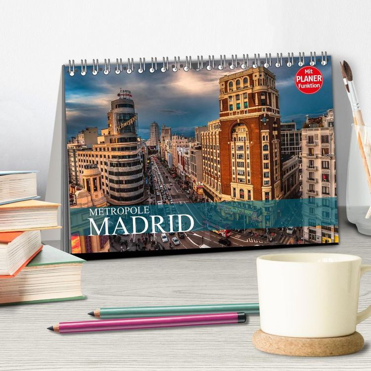 Produktbild: Metropole Madrid (Tischkalender 2026 DIN A5 quer), CALVENDO Monatskalender