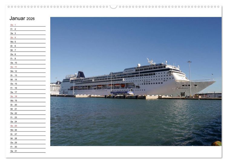 Produktbild: Giganten der Meere - Kreuzfahrtschiffe (Wandkalender 2026 DIN A2 quer), CALVENDO Monatskalender