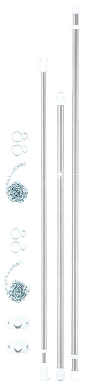 Produktbild: Teleskop-Garderoben-Set Edelstahl 3-teilig, verstellbar