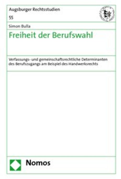 Produktbild: Freiheit der Berufswahl