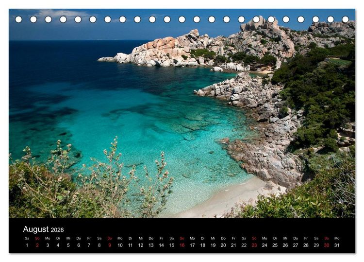 Produktbild: Sardinien Costa Smeralda und der Norden (Tischkalender 2026 DIN A5 quer), CALVENDO Monatskalender