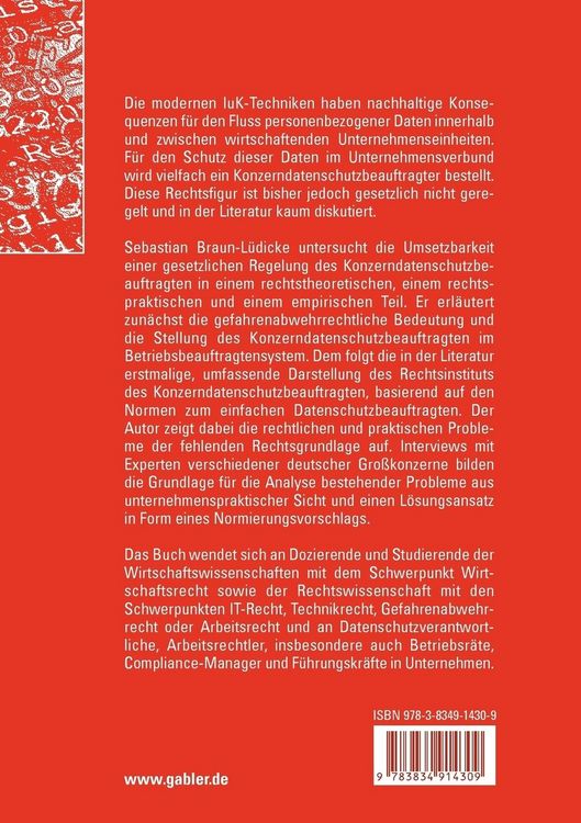 Produktbild: Der Konzerndatenschutzbeauftragte