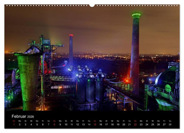 Produktbild: Duisburg Nachtmomente 2026 (Wandkalender 2026 DIN A2 quer), CALVENDO Monatskalender