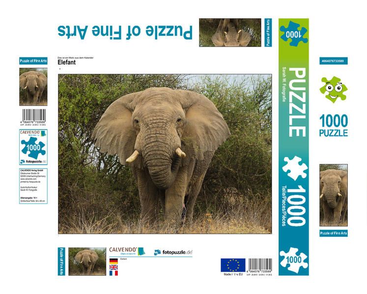Produktbild: CALVENDO Puzzle Elefant | 1000 Teile Lege-Gr&ouml;&szlig;e 64x48cm Foto-Puzzle f&uuml;r gl&uuml;ckliche Stunden