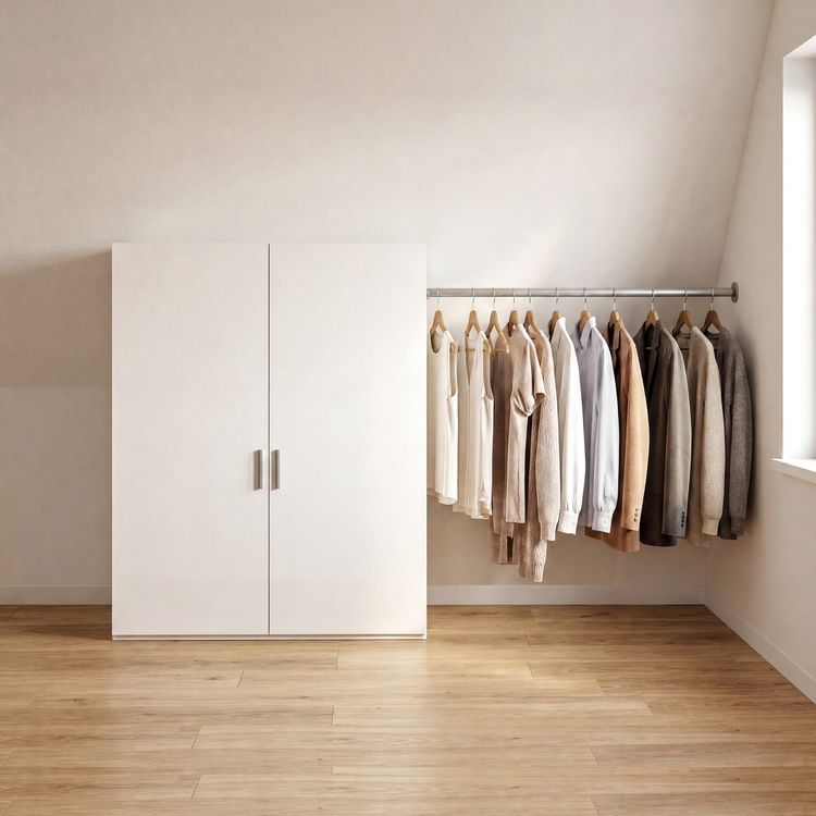 Produktbild: Dachschr&auml;gen Kleiderschrank mit Stange Dacho L