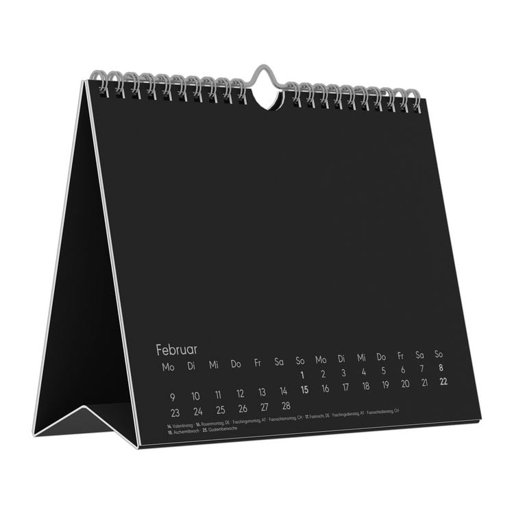 Produktbild: Kreativ-Kalender Tischaufsteller quer schwarz 2026 - Kreativ-Kalender - DIY-Kalender - Kalender zum Basteln - Tischkalender - 20x16
