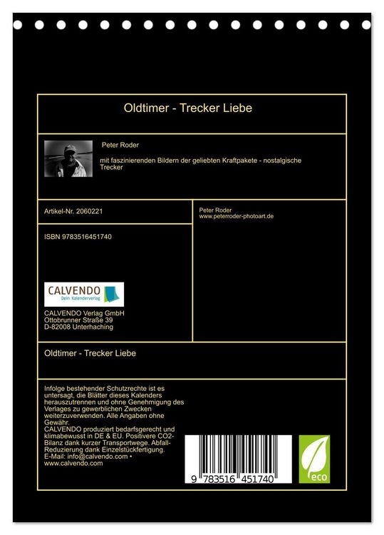 Produktbild: Oldtimer - Trecker Liebe (Tischkalender 2026 DIN A5 hoch), CALVENDO Monatskalender