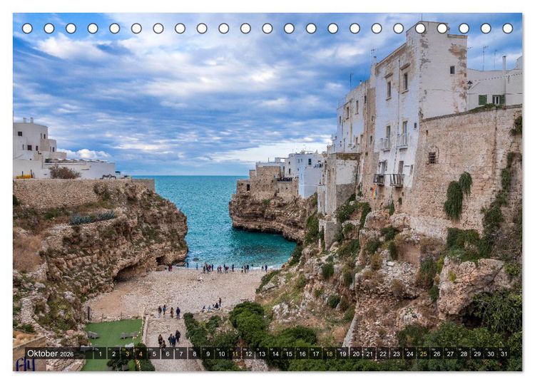 Produktbild: Apulien &ndash; Impressionen vom S&uuml;dosten Italiens (Tischkalender 2026 DIN A5 quer), CALVENDO Monatskalender