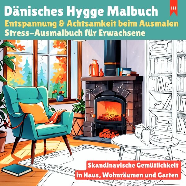 Produktbild: D&auml;nisches Hygge Malbuch: Entspannung &amp; Achtsamkeit beim Ausmalen - Stress-Ausmalbuch f&uuml;r Erwachsene