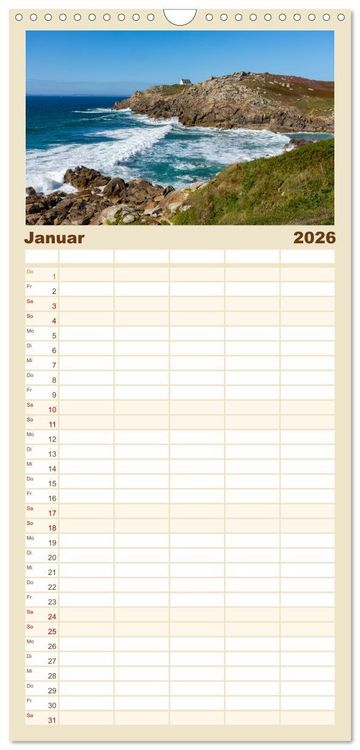 Produktbild: Familienplaner 2026 - Die Bretagne - Traumpfade mit 5 Spalten (Wandkalender, 21 x 45 cm) CALVENDO