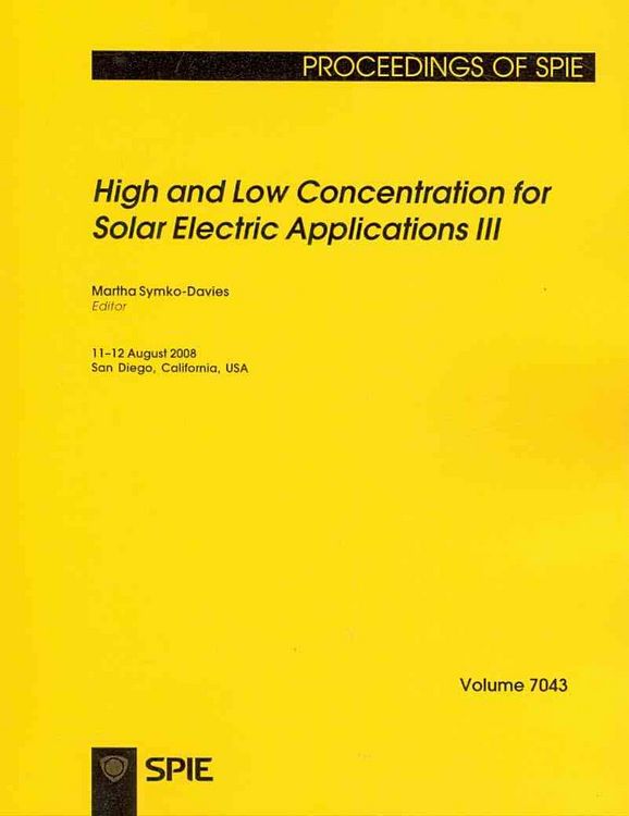 Produktbild: High and Low Concentration for Solar Electric Applications III