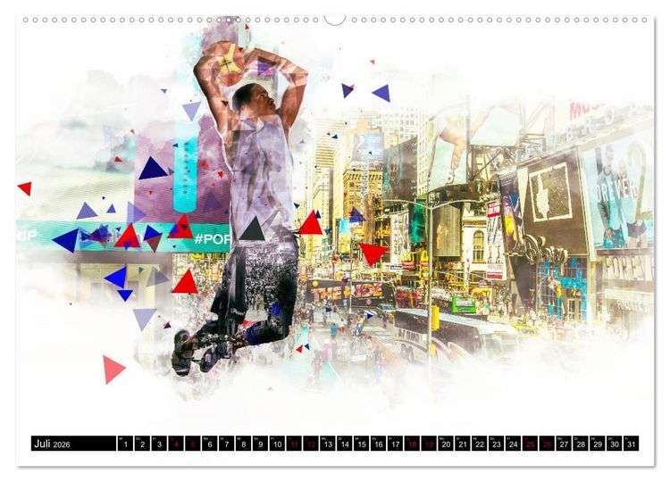 Produktbild: Basketball Art (hochwertiger Premium Wandkalender 2026 DIN A2 quer), Kunstdruck in Hochglanz