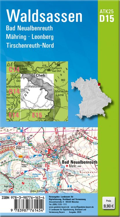 Produktbild: ATK25-D15 Waldsassen (Amtliche Topographische Karte 1:25000)