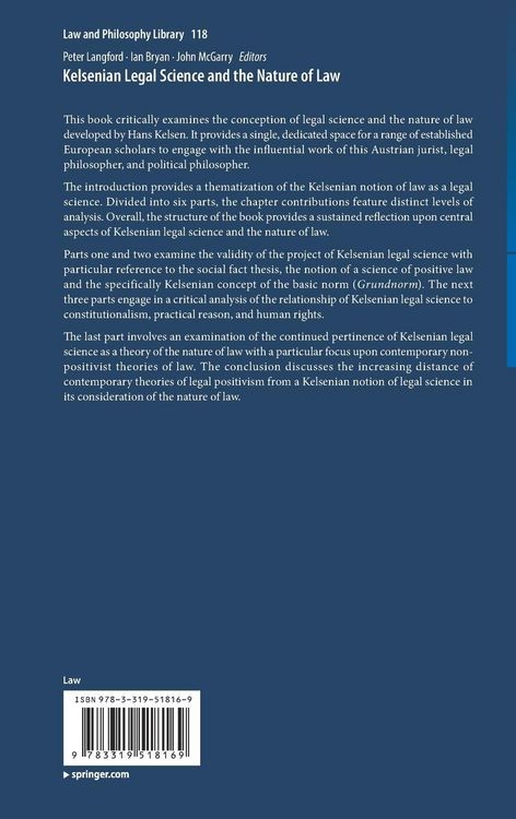 Produktbild: Kelsenian Legal Science and the Nature of Law