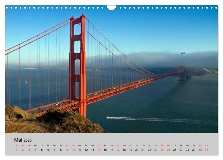 Produktbild: GOLDEN GATE BRIDGE Faszination San Francisco (Wandkalender 2026 DIN A3 quer), CALVENDO Monatskalender