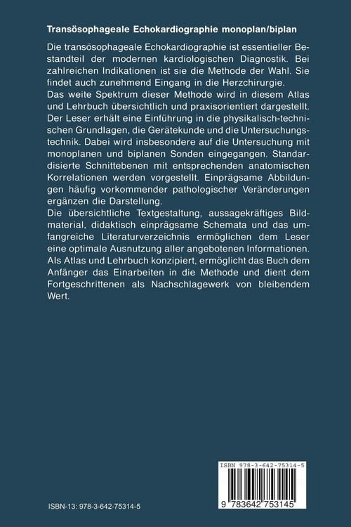 Produktbild: Trans&ouml;sophageale Echokardiographie monoplan/biplan
