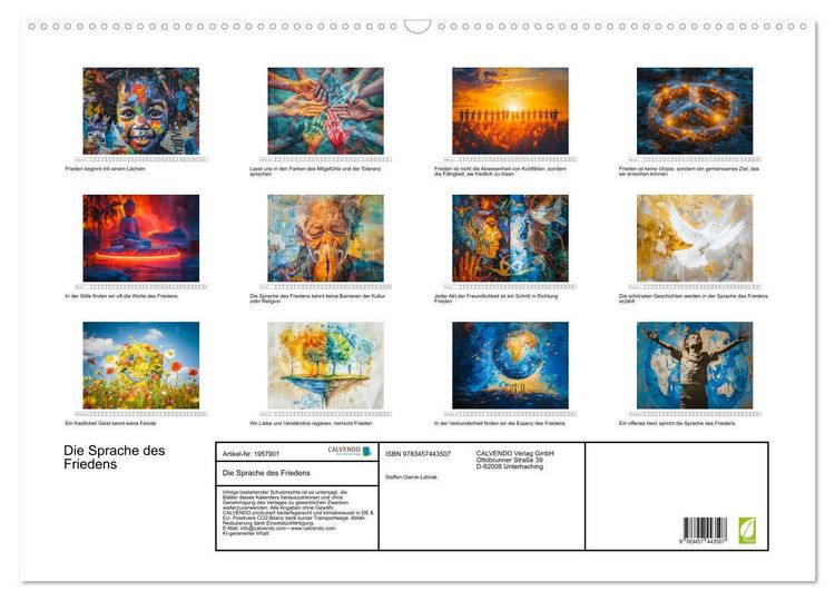 Produktbild: Die Sprache des Friedens (Wandkalender 2026 DIN A2 quer), CALVENDO Monatskalender