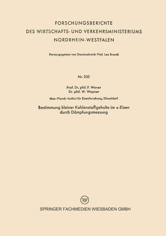 Produktbild: Bestimmung kleiner Kohlenstoffgehalte im a-Eisen durch D&auml;mpfungsmessung