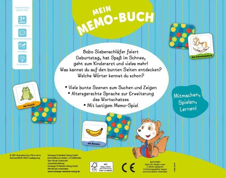Produktbild: Bobo Siebenschl&auml;fer Mein Memo-Buch