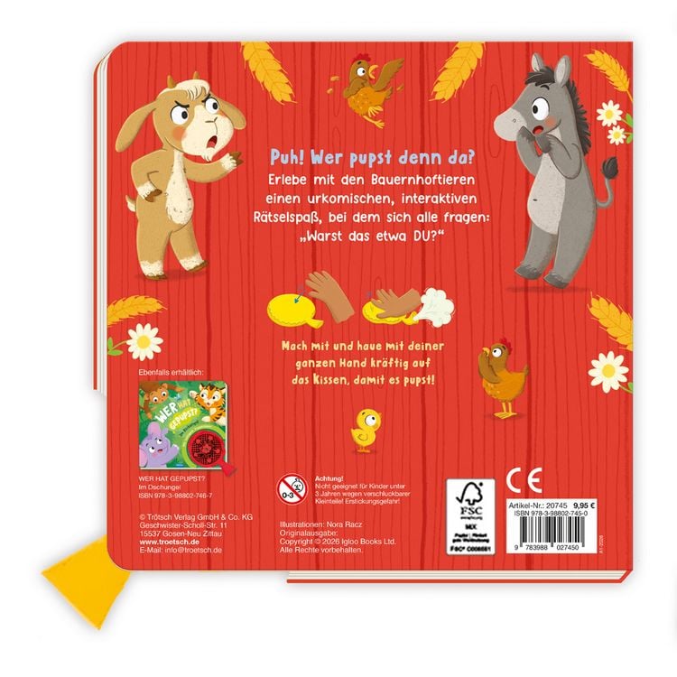 Produktbild: TR&Ouml;TSCH - Spielbuch Wer hat gepupst? Auf dem Bauernhof| Ab 3 Jahren