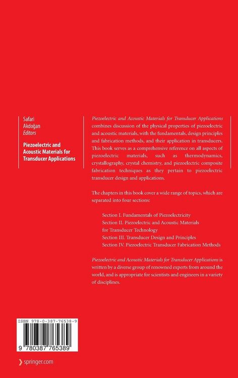 Produktbild: Piezoelectric and Acoustic Materials for Transducer Applications