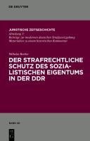 Produktbild: Der strafrechtliche Schutz des sozialistischen Eigentums in der DDR