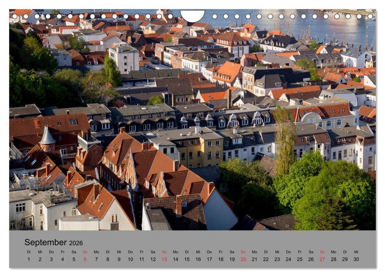 Produktbild: D&auml;cher von Flensburg (Wandkalender 2026 DIN A4 quer), CALVENDO Monatskalender