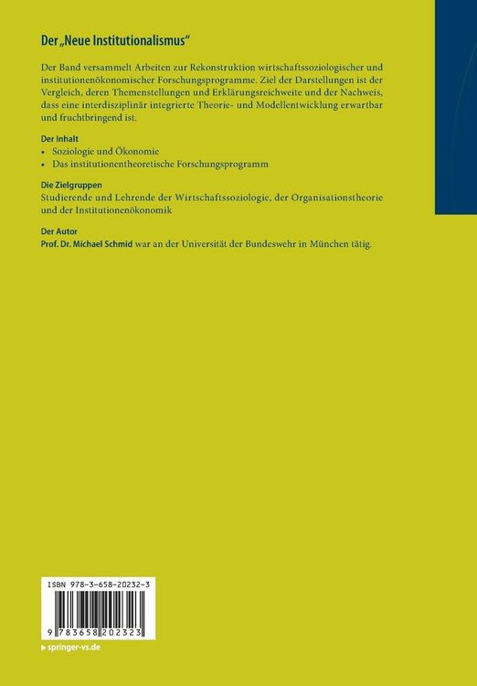 Produktbild: Der &bdquo;Neue Institutionalismus&ldquo;