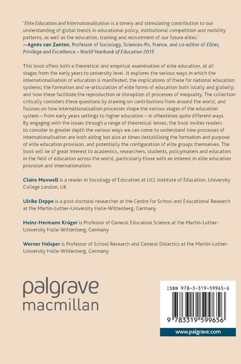 Produktbild: Elite Education and Internationalisation