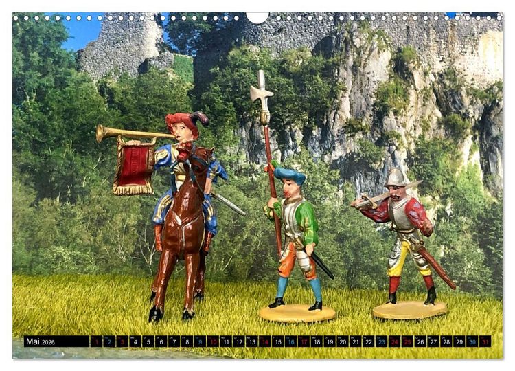 Produktbild: Landsknechte und Ritter im Modell (Wandkalender 2026 DIN A3 quer), CALVENDO Monatskalender
