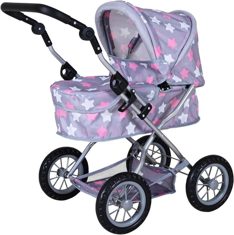 Produktbild: Knorrtoys 63444 - Puppenwagen First Grey Pink, klappbar, Schieber h&ouml;henverstellbar