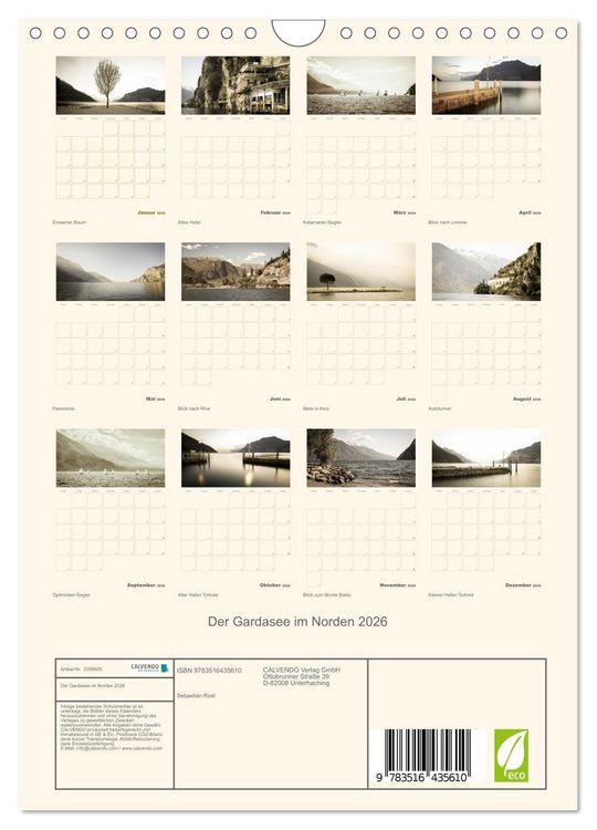 Produktbild: Der Gardasee im Norden 2026 (Wandkalender 2026 DIN A4 hoch), CALVENDO Monatskalender