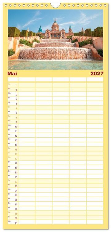 Produktbild: Familienplaner 2027 - BARCELONA - Metropole am Mittelmeer mit 5 Spalten (Wandkalender, 21 x 45 cm) CALVENDO