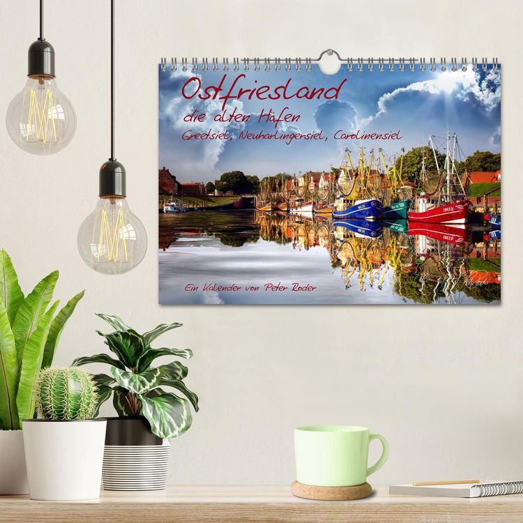 Produktbild: Ostfriesland, die alten H&auml;fen - Greetsiel, Neuharlingersiel, Carolinensiel (Wandkalender 2026 DIN A4 quer), CALVENDO Monatskalender
