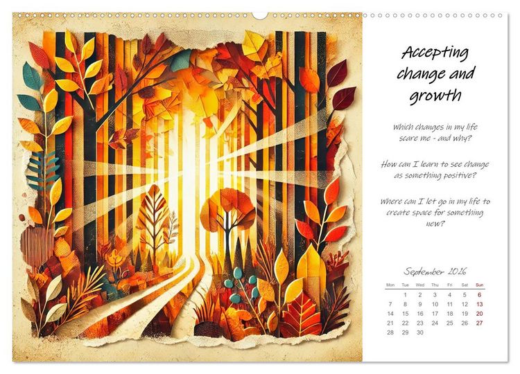 Produktbild: More confidence in 12 months - Collages with reflection questions for a stronger self (Wall Calendar 2026 DIN A2 landscape), CALVENDO 12 Month Wall Calendar