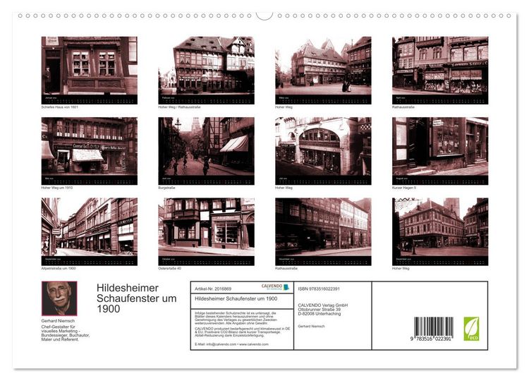 Produktbild: Hildesheimer Schaufenster um 1900 (hochwertiger Premium Wandkalender 2026 DIN A2 quer), Kunstdruck in Hochglanz