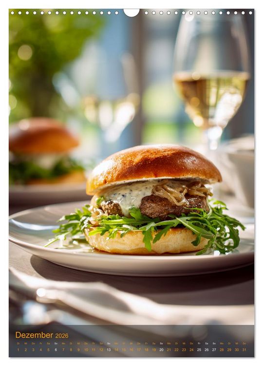 Produktbild: Burger Kalender - Foodporn f&uuml;r echte Burgerfans (Wandkalender 2026 DIN A3 hoch), CALVENDO Monatskalender