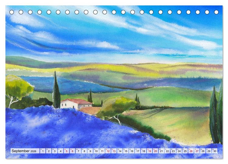 Produktbild: Frankreich Aquarelle (Tischkalender 2026 DIN A5 quer), CALVENDO Monatskalender