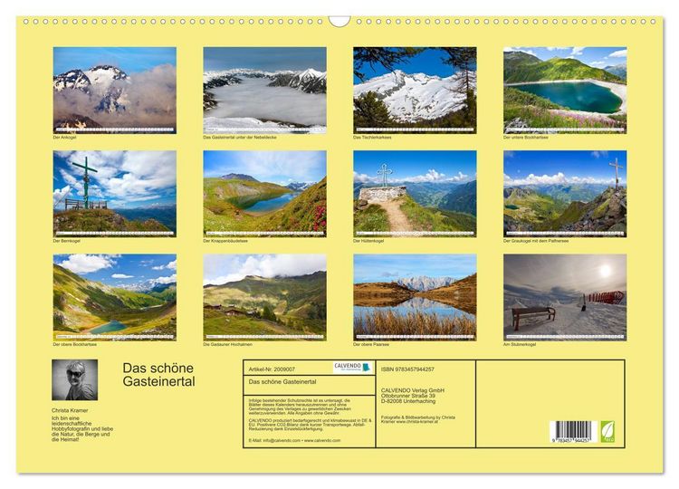 Produktbild: Das sch&ouml;ne Gasteinertal (Wandkalender 2026 DIN A2 quer), CALVENDO Monatskalender