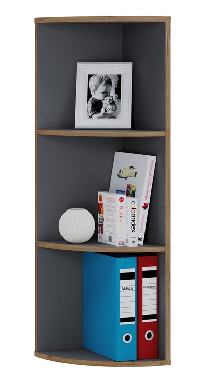 Produktbild: Elegantes Holzregal Eckregal Regal Salia 3fach