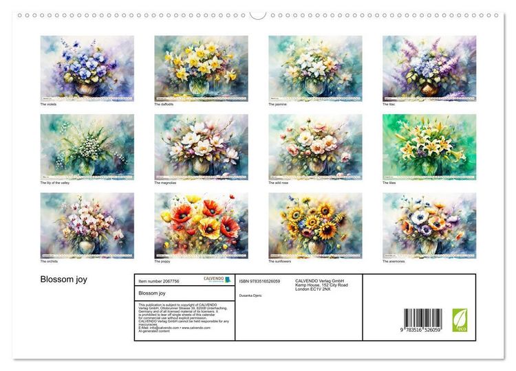 Produktbild: Blossom joy (High Quality Premium Wall Calendar 2026 DIN A2 landscape),CALVENDO 12 Month Wall Calendar