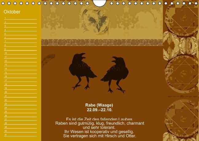 Produktbild: Indianisches Horoskop / Geburtstagskalender (Wandkalender immerw&auml;hrend DIN A4 quer)